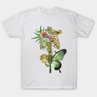 Butterfly  Flower Skeleton T-Shirt